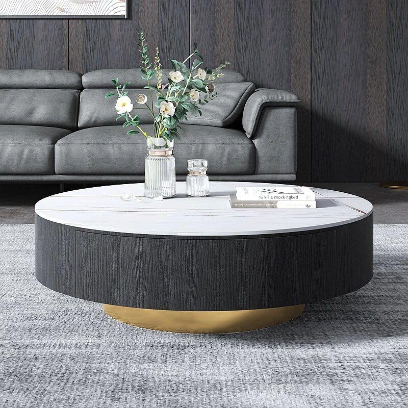 Luxuriöser italienischer Marmor-Sinterstein runder Couchtisch