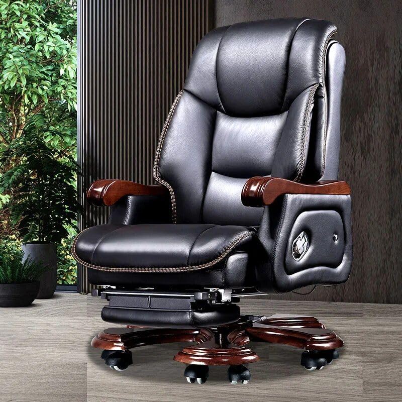 Luxury Ergonomic Swivel Office Chair with armrests and Rollers Black