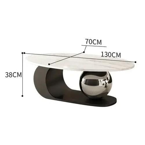 Minimalist Oval Rock Plate Coffee Table