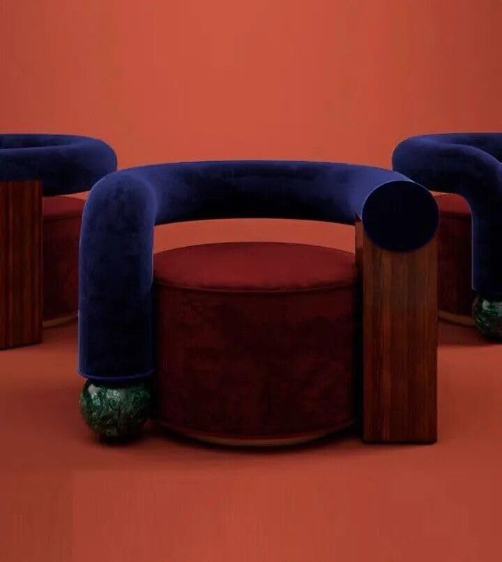 Eleganter, minimalistischer Tiger-Samt-Loungesessel – L-förmiges Sofa für modernes Wohnen