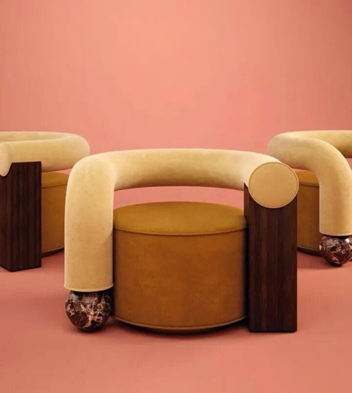 Eleganter, minimalistischer Tiger-Samt-Loungesessel – L-förmiges Sofa für modernes Wohnen