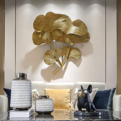 Elegant Gold Ginkgo Leaf Wall Art