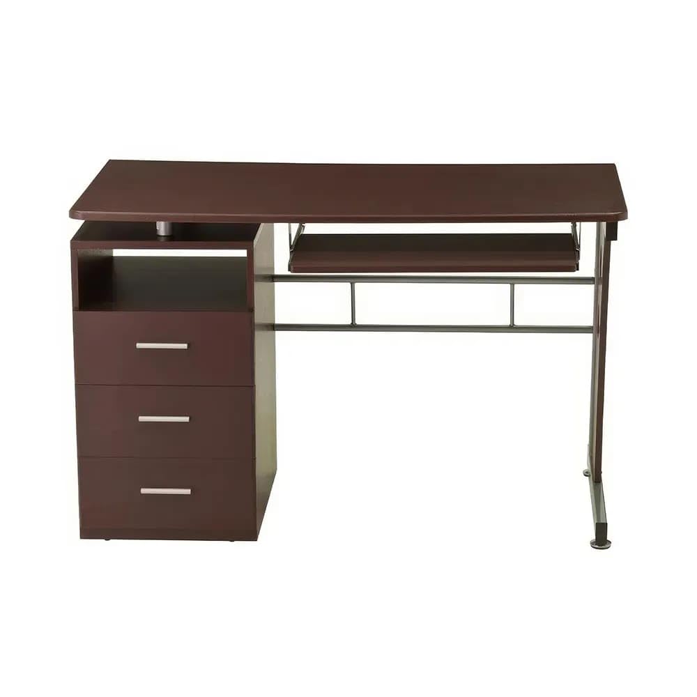 Eleganter Schreibtisch in Schokoladenoptik mit viel Stauraum und robustem Design