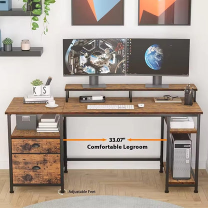 61" Geräumiger Computertisch im Industriestil