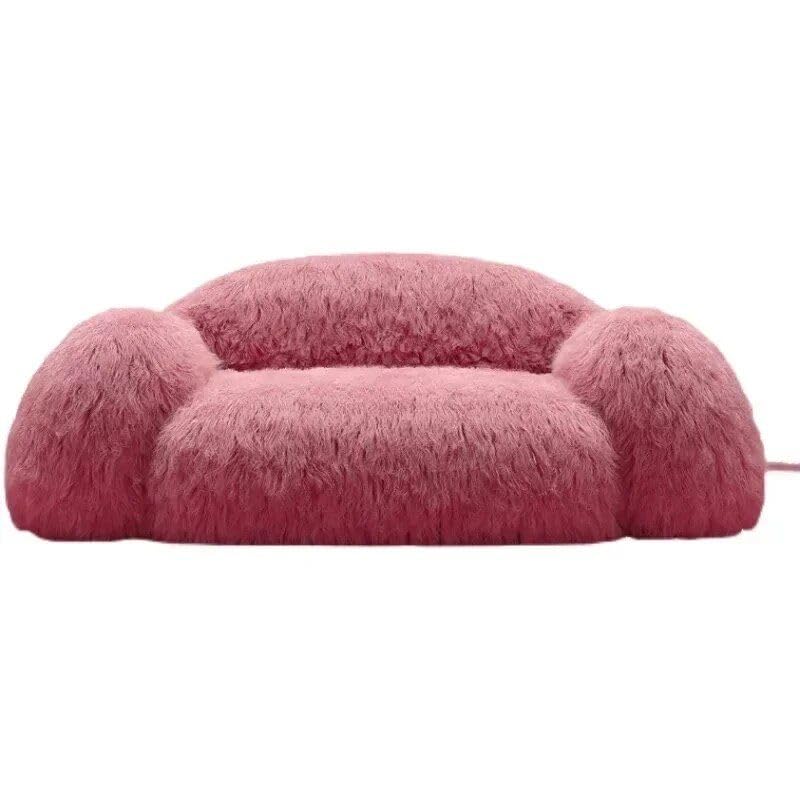 Modernes nordisches Plüschsofa – Luxuriöse L-förmige Wohnzimmercouch