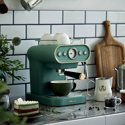 Compact High-Pressure Coffee Machine with Steam Frother