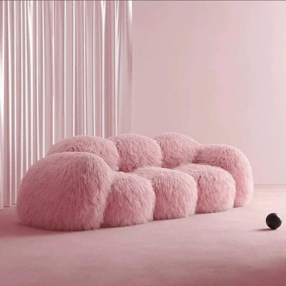 Modernes nordisches Plüschsofa – Luxuriöse L-förmige Wohnzimmercouch