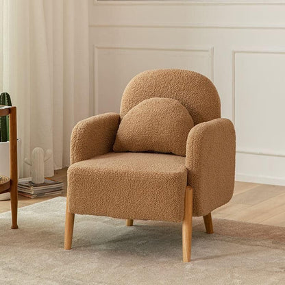 Lammfell Nordischer Sessel – Gemütliches, minimalistisch-modernes Einzelsofa