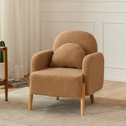 Lammfell Nordischer Sessel – Gemütliches, minimalistisch-modernes Einzelsofa