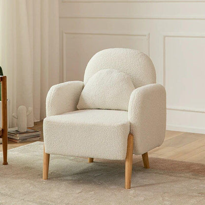 Lammfell Nordischer Sessel – Gemütliches, minimalistisch-modernes Einzelsofa